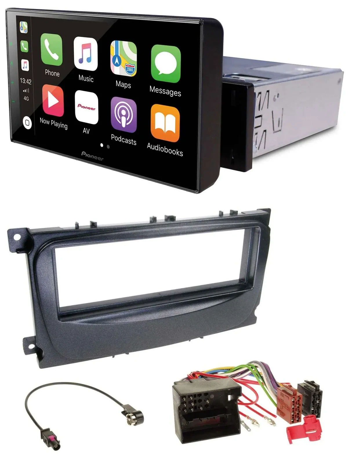 Pioneer Bluetooth MP3 DAB USB Autoradio für Ford Focus C-Max Galaxy ab 2007 schw