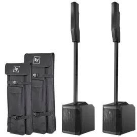 Electro-Voice EVOLVE 30M Powered Portable DJ PA Column Speaker System Black Pair