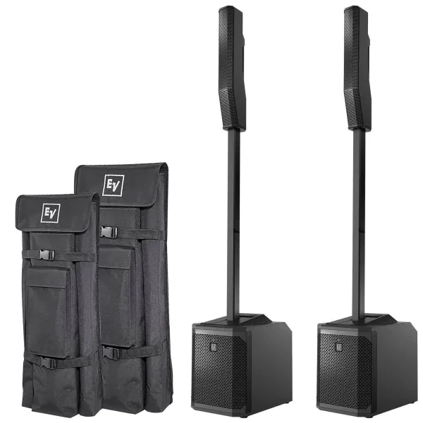 Electro-Voice EVOLVE 30M Powered Portable DJ PA Column Speaker System Black Pair
