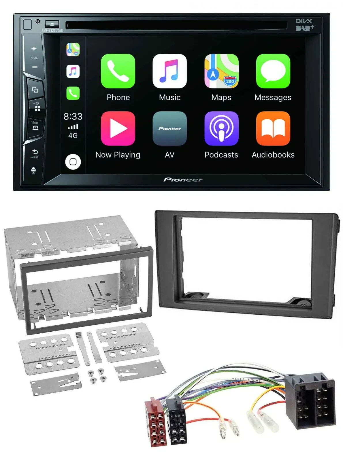 Pioneer MP3 USB DVD Bluetooth DAB 2DIN Autoradio für Iveco Daily 06-14 schwarz