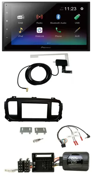 Pioneer DAB Lenkrad Bluetooth 2DIN USB Autoradio für Toyota Proace Citroen Jumpy