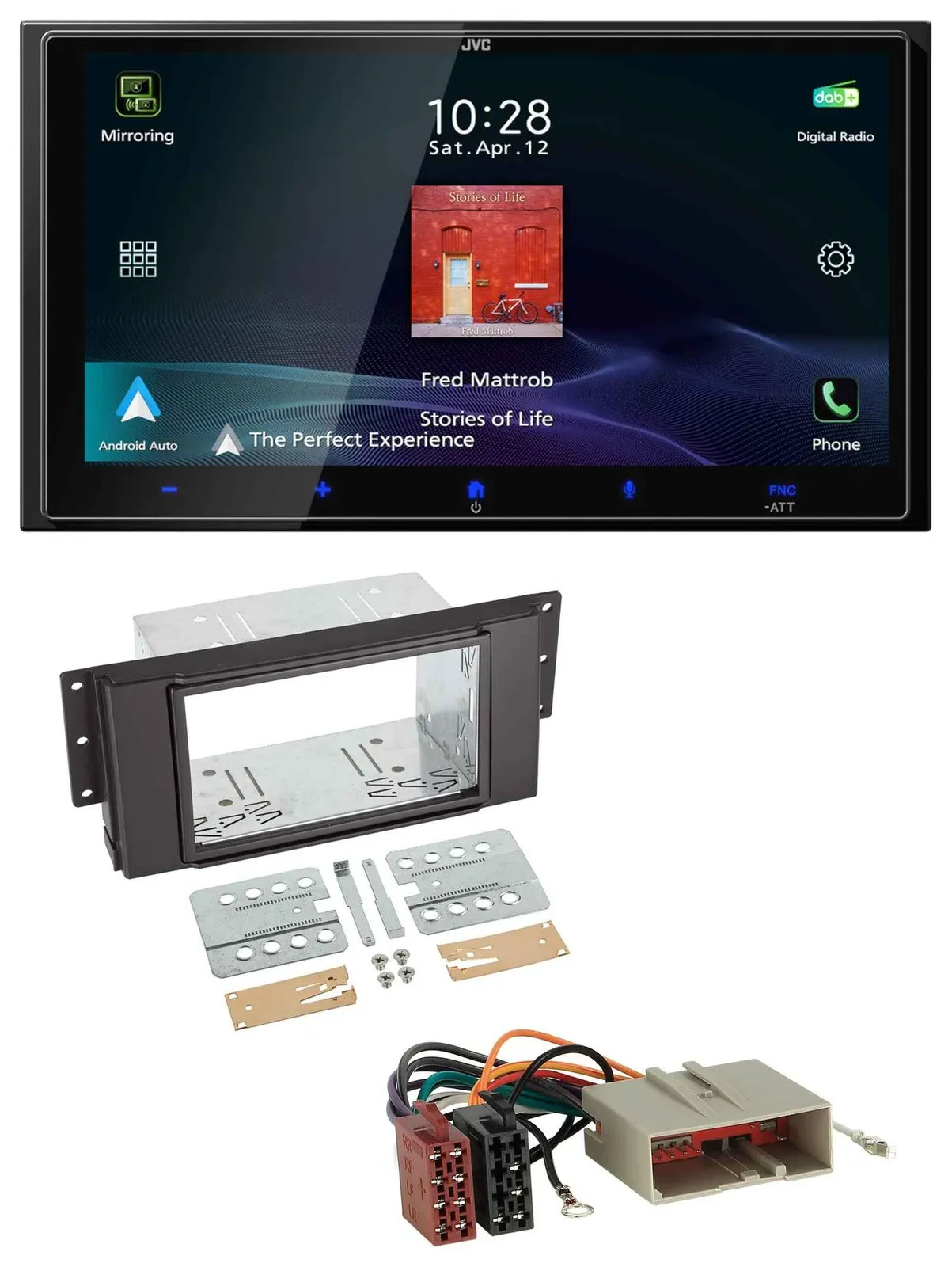 JVC USB Bluetooth 2DIN DAB MP3 Autoradio für LandRover Freelander 06