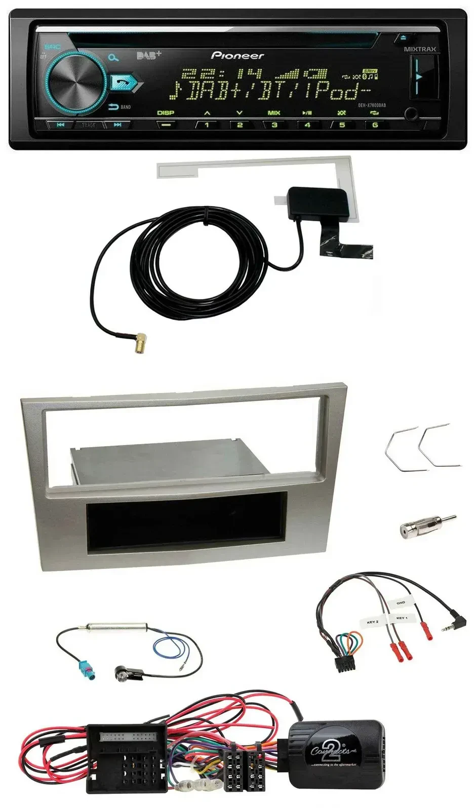 Автомагнитола Pioneer CD/USB/DAB, MP3 для Opel Corsa D (2009–2014) Satin Stone с поддержкой кнопок на руле