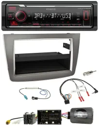 Kenwood Lenkrad Bluetooth USB DAB Autoradio für Alfa Mito 2014-2018 955 silber