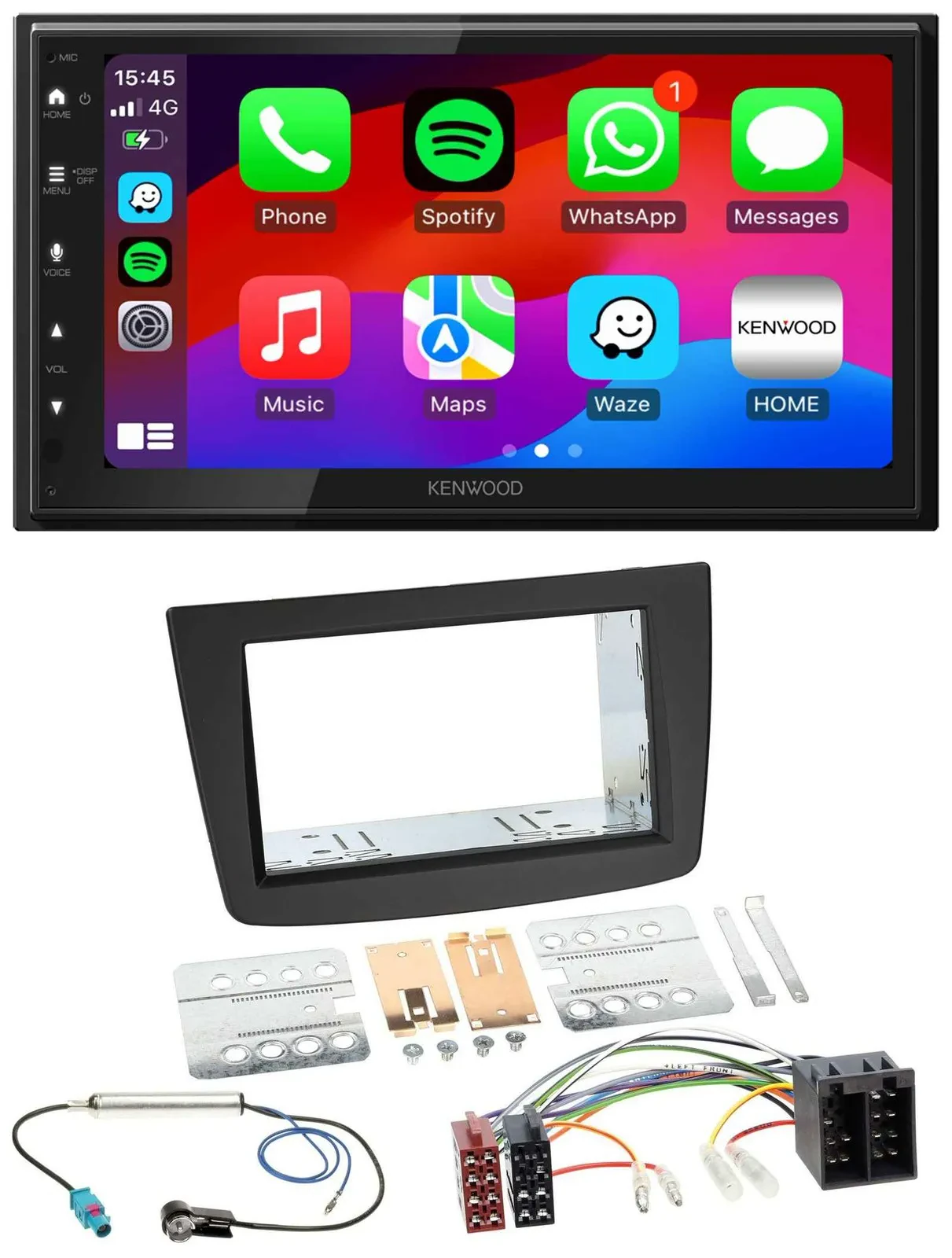 Kenwood MP3 USB DAB 2DIN Bluetooth Autoradio für Alfa Romeo Mito 08-14 955 ISO s