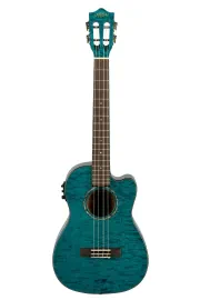 LANIKAI QM-BLCEB Quilted Maple Bariton Blue Uke