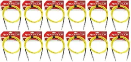 Инструментальный кабель Rockville RCGT6.0Y Yellow 1.8 м (12 штук)