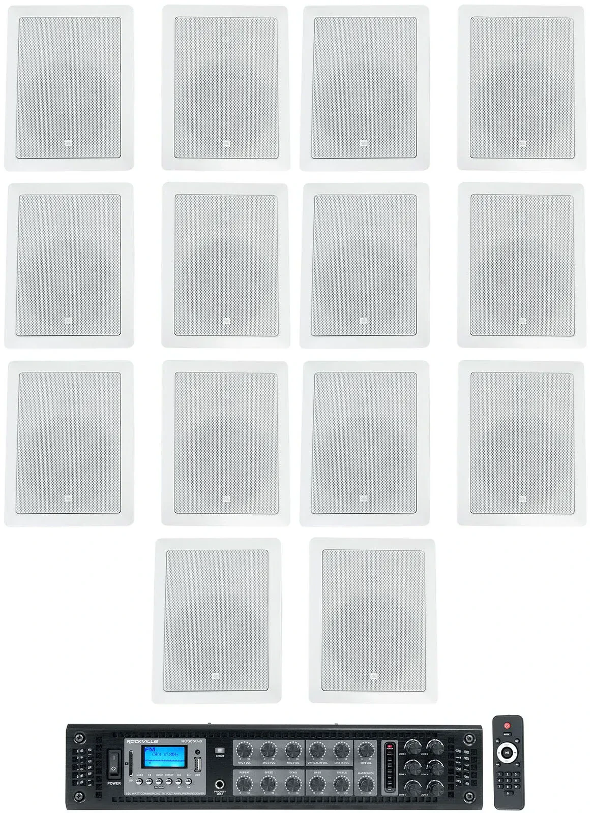 Настенная акустика Rockville RCS650-6+(7) CONTROL 126WT White с усилителем (14 штук)
