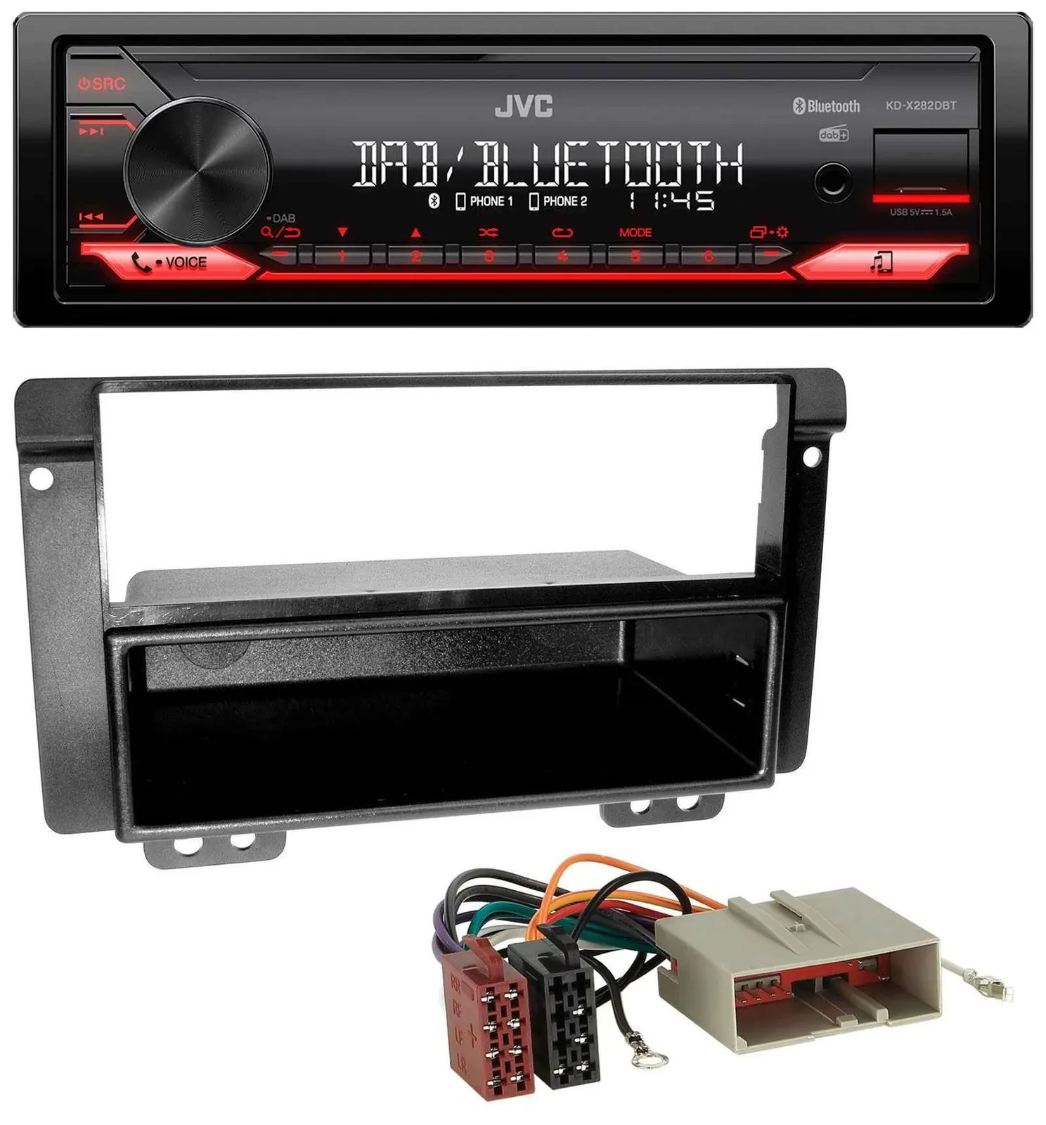 JVC Bluetooth USB DAB MP3 Autoradio für Landrover Freelander 2004-2007