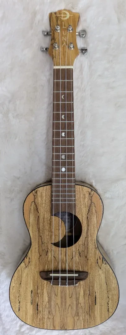 Luna Guitars Luna UKE EX SM Crescent Spalted Maple Concert Size Natural Satin Ukulele