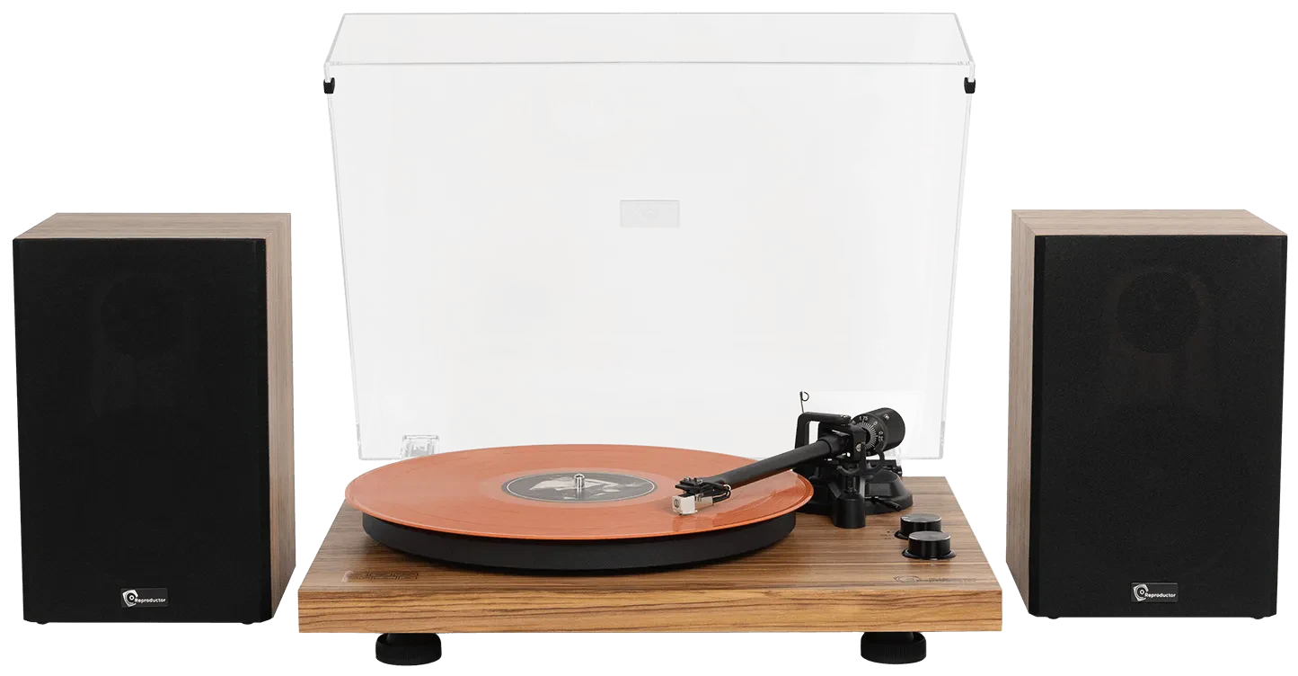 Виниловый проигрыватель Reproductor RP-LPX500SPOK, орех, с акустической системой