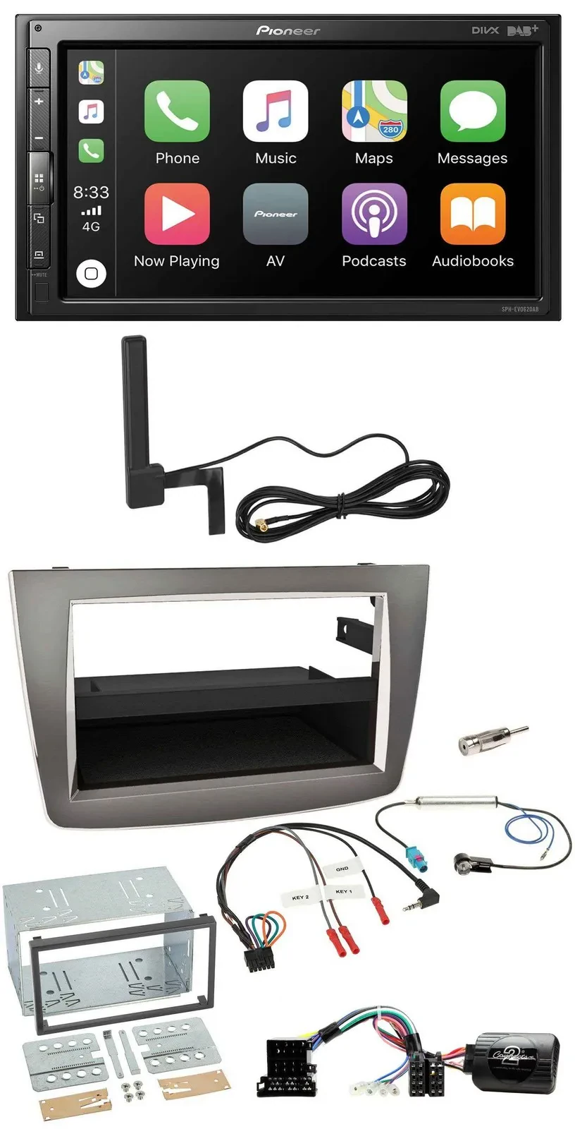 Автомагнитола Pioneer 2-DIN, Bluetooth, DAB, USB для Alfa Romeo Mito 2008–2014