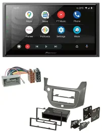 Автомагнитола Pioneer 2 DIN, USB, DAB, MP3, Bluetooth, для Honda Jazz (с 2009), серебристый