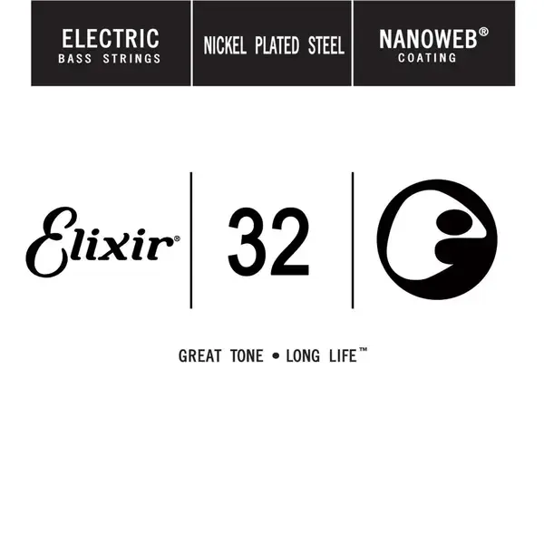 Струна одиночная для бас-гитары Elixir 15332 NanoWeb 32