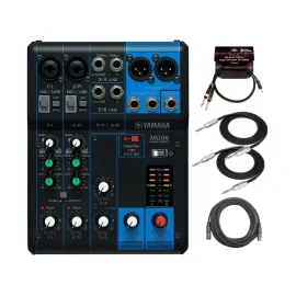 Yamaha MG06 6-Input Compact Stereo Mixer Bundle with Cables