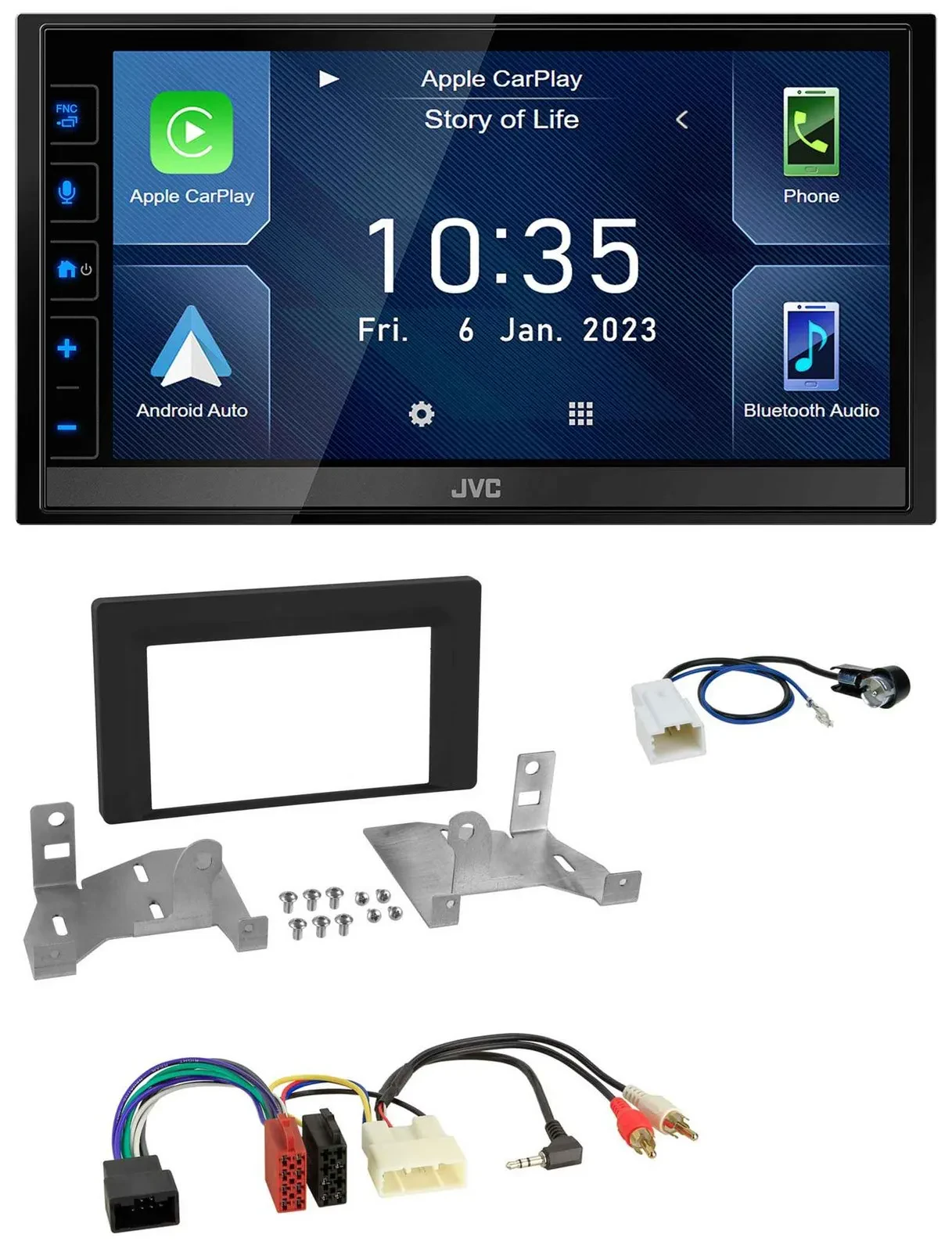 JVC DAB Bluetooth MP3 USB 2DIN Autoradio für Toyota Aygo ab 2022 AB7 schwarz