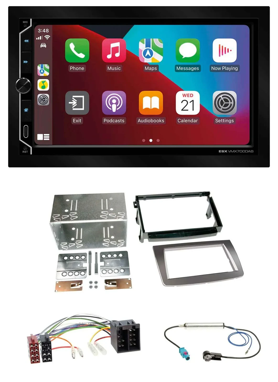 ESX 2DIN DAB USB MP3 Bluetooth Autoradio für Alfa Romeo Mito ISO 955 08-14 silbe