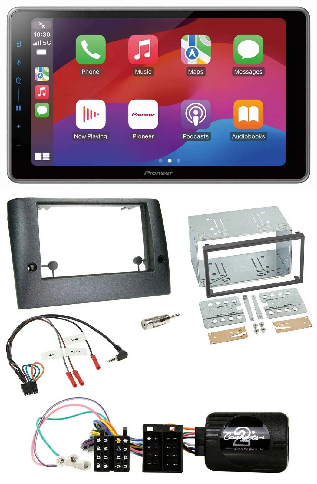 Автомагнитола Pioneer 2-DIN DAB Bluetooth USB для Fiat Stilo (2005–2007)