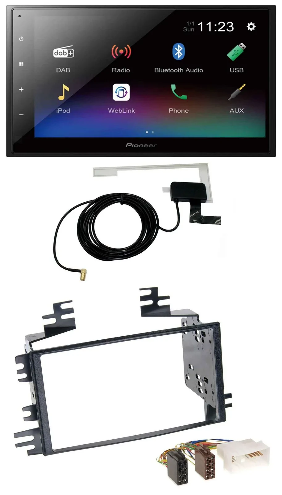 Автомагнитола Pioneer 2DIN DAB MP3 Bluetooth USB для Kia Rio/Rio5/Sportage и Hyundai