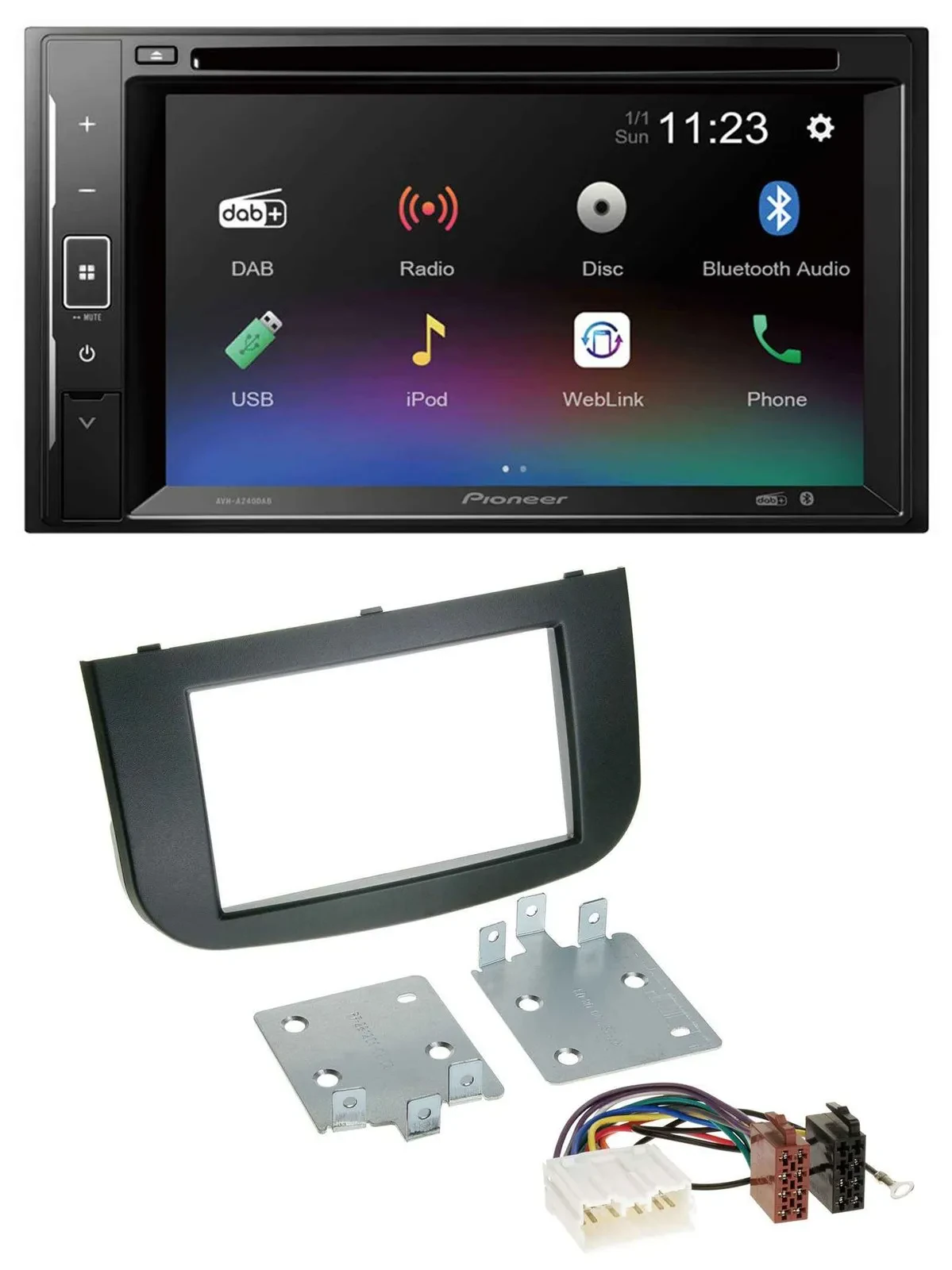 Pioneer Bluetooth MP3 USB 2DIN DAB DVD Autoradio für Mitsubishi Colt 2008-2012