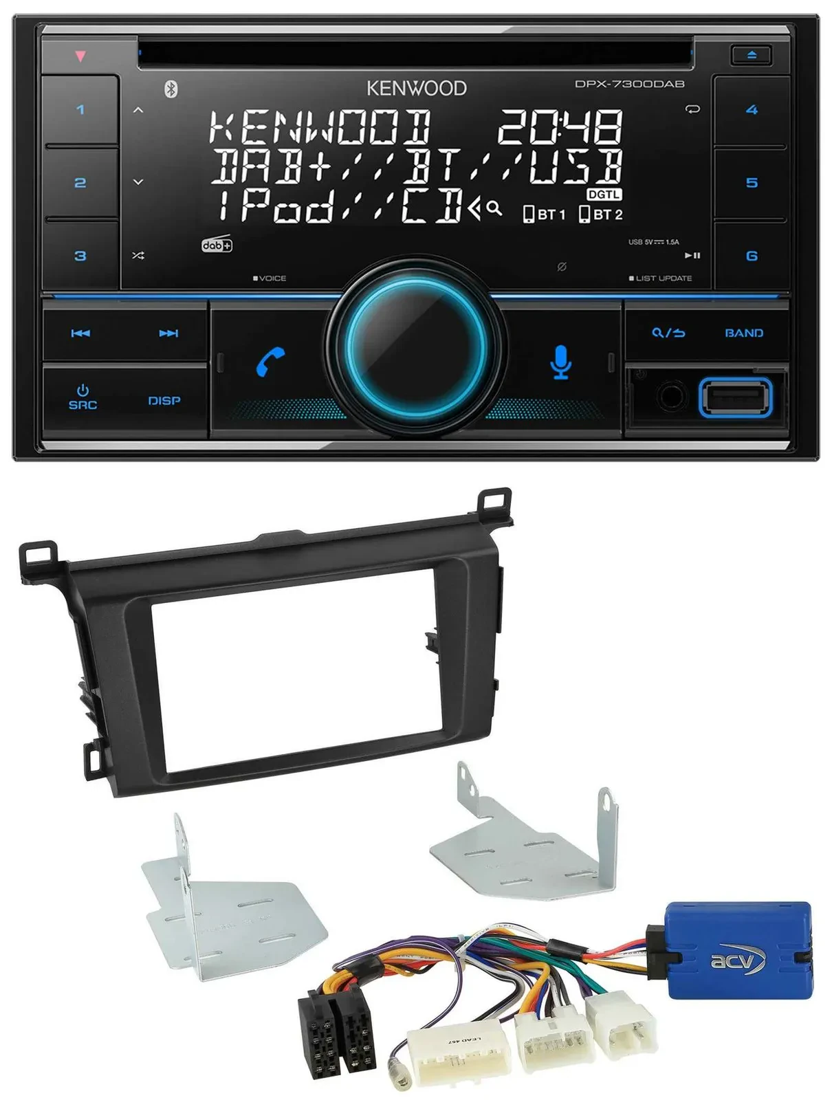 Kenwood CD 2DIN DAB USB MP3 Bluetooth Autoradio für Toyota RAV 4 (ab 2013)
