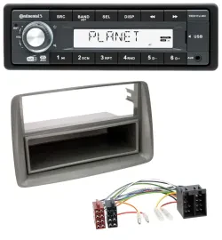 Автомагнитола для Fiat Panda (169, 2003–2012) Continental 1-DIN MP3 AUX USB DAB серый