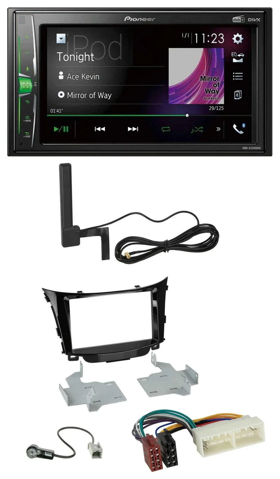 Автомагнитола для Hyundai i30 (с 2017) Pioneer 2DIN, Bluetooth, DAB, AUX, MP3