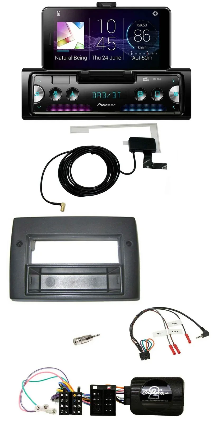 Автомагнитола для Fiat Stilo 2001–2007 Pioneer DAB, Bluetooth, USB, поддержка управления на руле