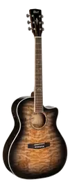 Электроакустическая гитара Cort GA-QF Grand Auditorium Trans Black Burst