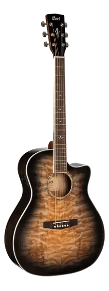 Электроакустическая гитара Cort GA-QF Grand Auditorium Trans Black Burst