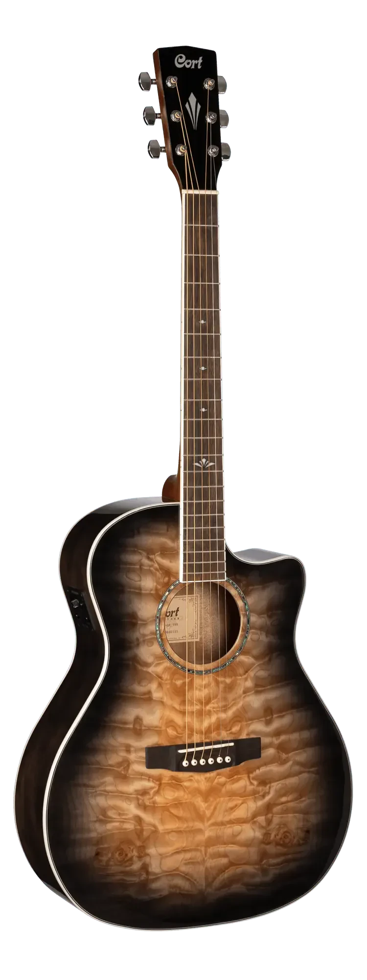 Электроакустическая гитара Cort GA-QF Grand Auditorium Trans Black Burst