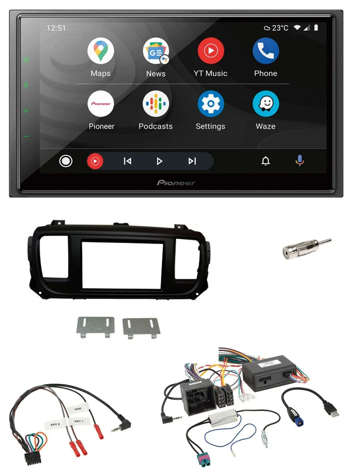 Pioneer USB 2DIN DAB Lenkrad Bluetooth Autoradio für Citroen Jumpy Spacetourer P