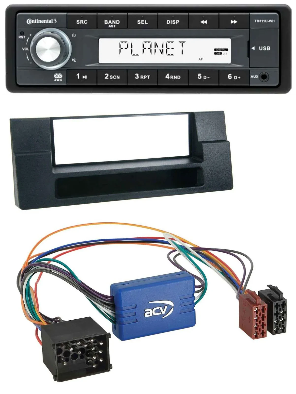 Continental USB MP3 AUX 1DIN Autoradio für BMW 5er E39 X5 E53 Ablagefach Aktivsy