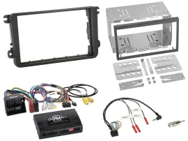 Einbauset Lenkradadapter Doppel DIN Autoradio für VW T6 15-19 52pin schwarz