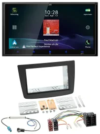 JVC USB Bluetooth 2DIN DAB MP3 Autoradio für Alfa Romeo Mito 08-14 955 ISO schwa