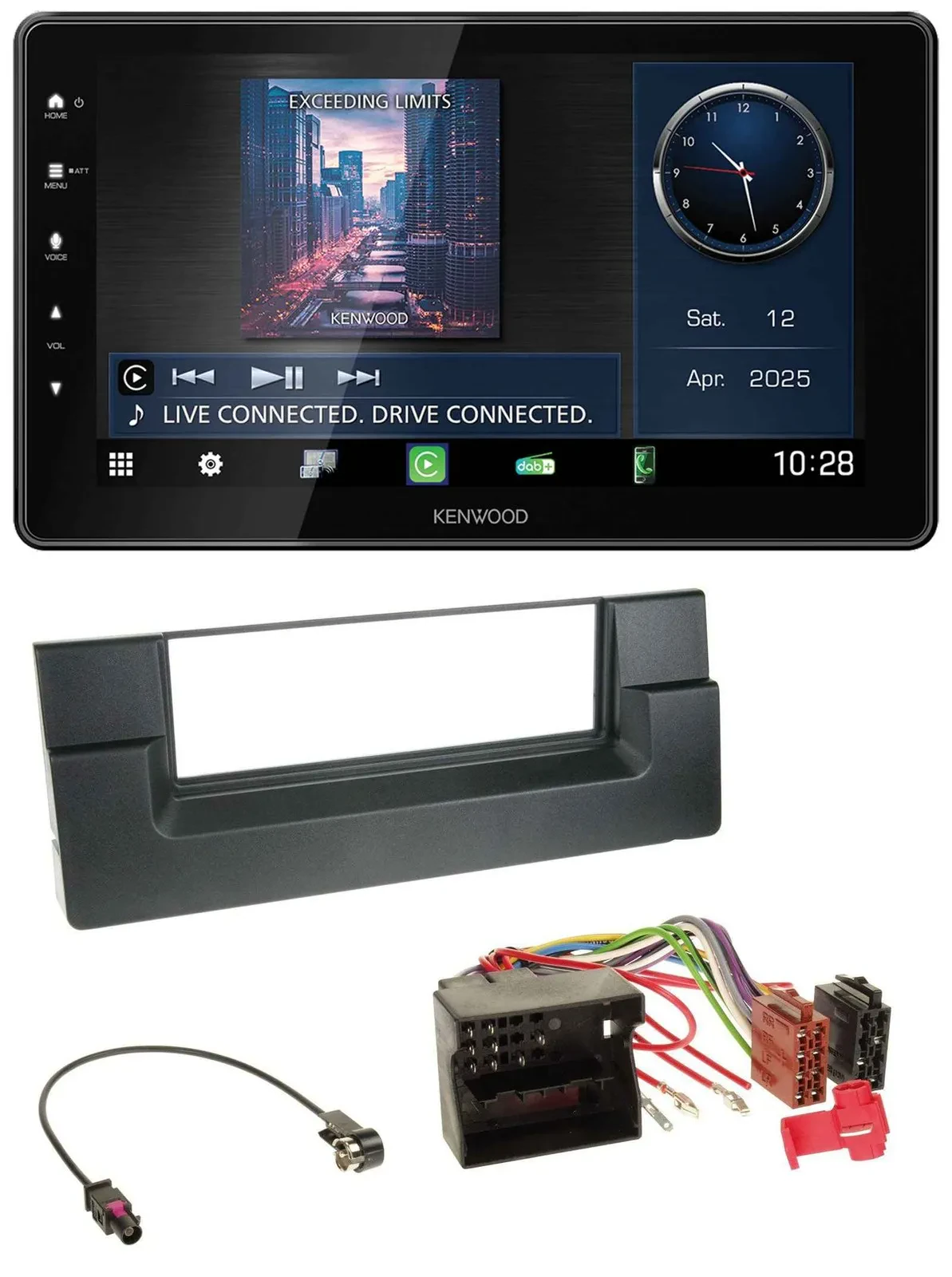 Kenwood MP3 Bluetooth USB DAB Autoradio für BMW 5er (E39) X5 (E53) Quadlock