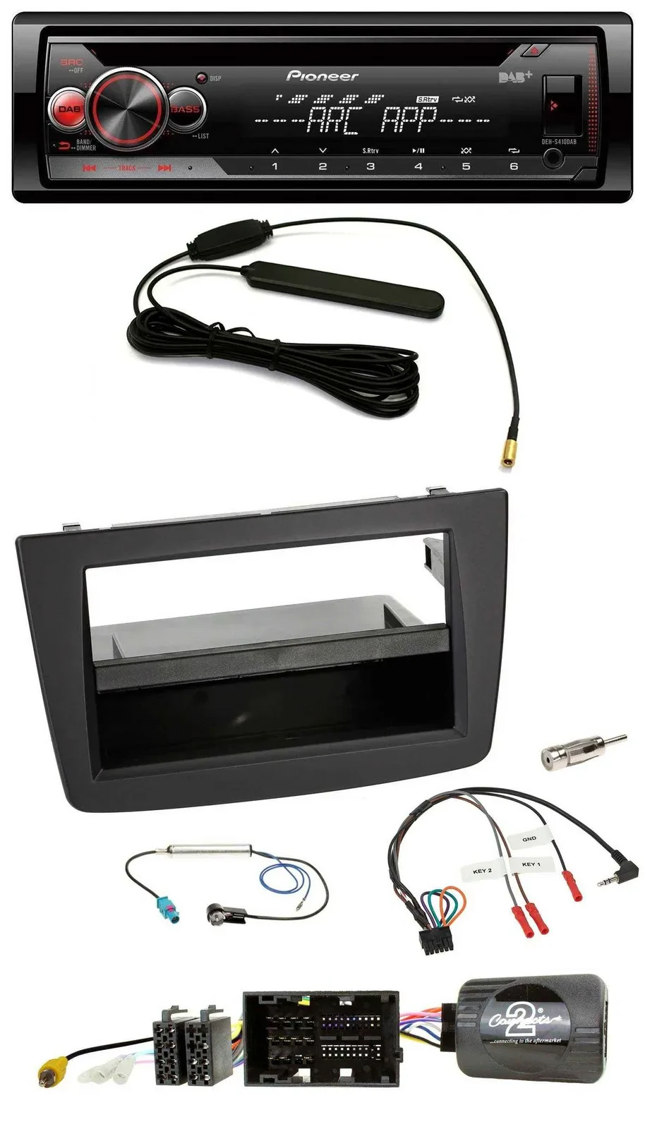 Pioneer CD USB Lenkrad DAB MP3 Autoradio für Alfa Mito 955 2014-2018 schwarz