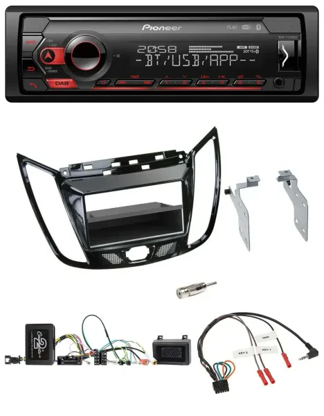 Pioneer Lenkrad USB DAB Bluetooth Autoradio für Ford C-Max Kuga Klavierlack schw