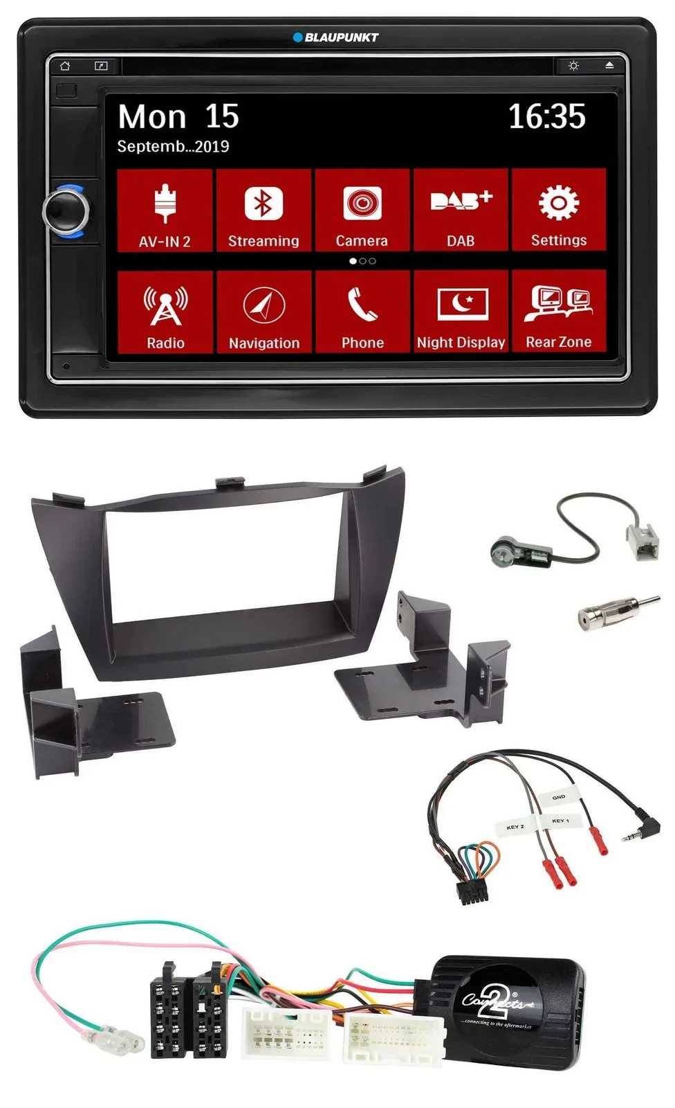 Blaupunkt Bluetooth DAB 2DIN USB DVD Lenkrad Autoradio für Hyundai ix35 2010-201