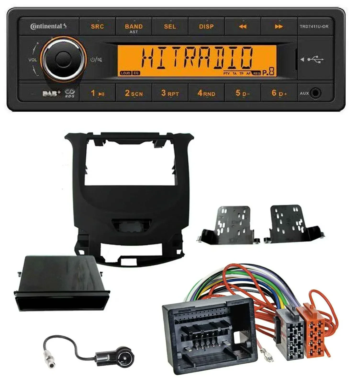 Continental 1DIN DAB MP3 AUX USB Autoradio für Chevrolet Cruze ab 2016 Klavierla