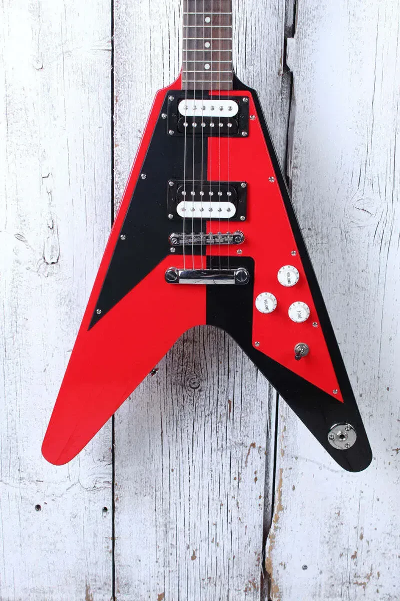 Б/У Электрогитара Dean Guitars Michael Schenker Retro V, Flying V, красно‑черная, с жестким кейсом