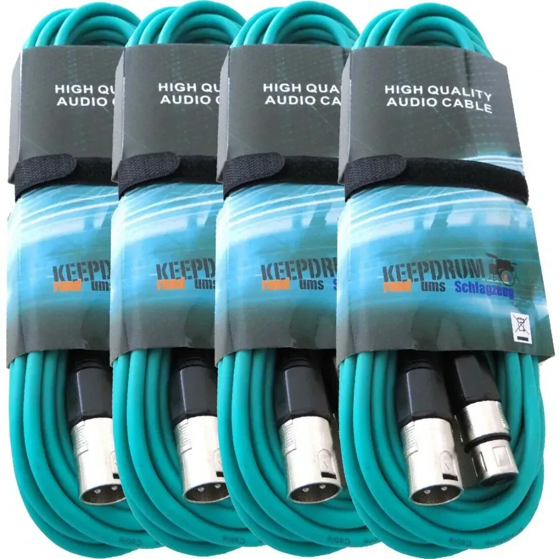 Микрофонный кабель keepdrum MC-001XX GR Green 10 м (4 штуки)