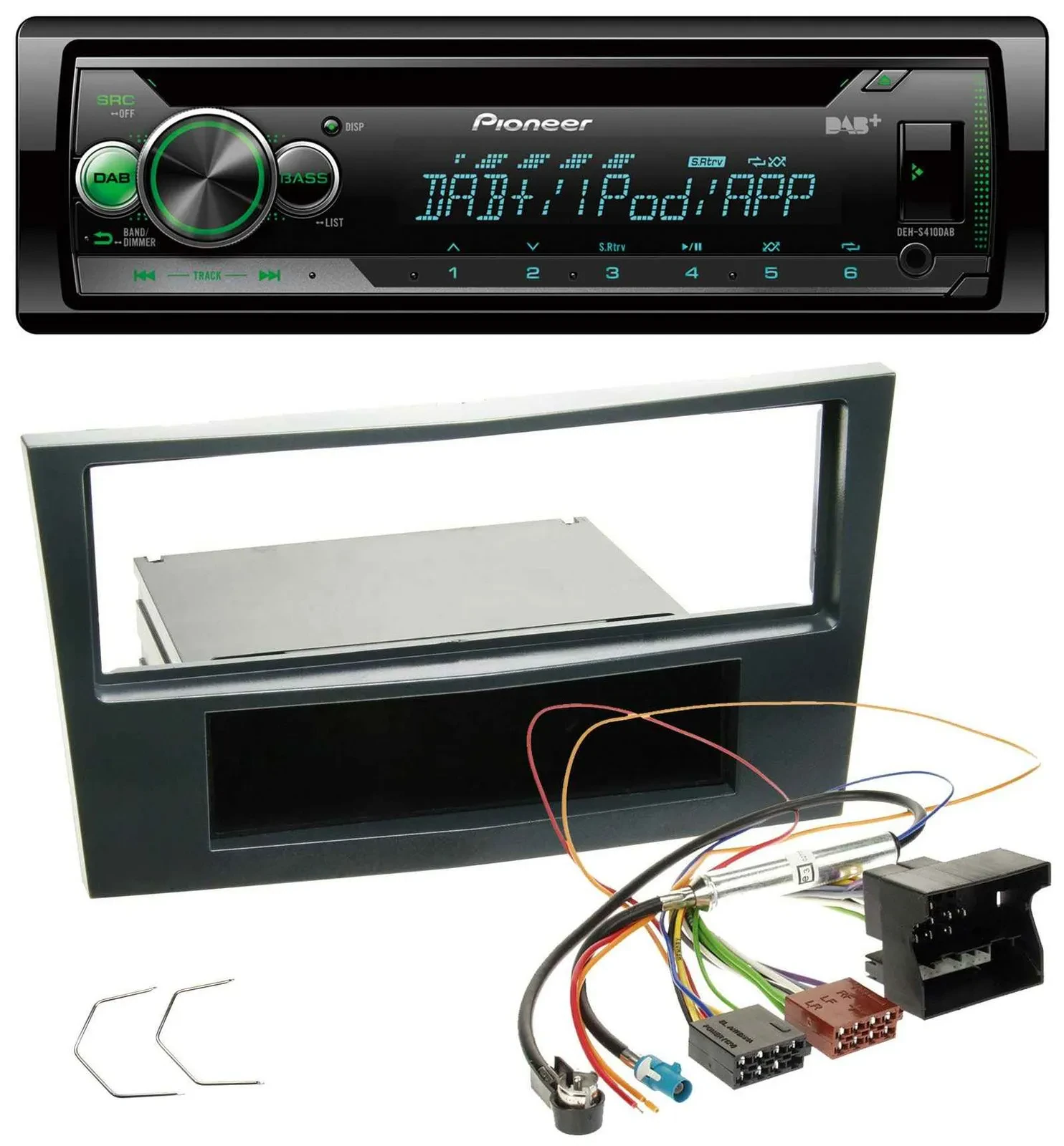 Pioneer USB MP3 DAB AUX CD Autoradio für Opel Corsa D ab 2005 Stealth Schwarz