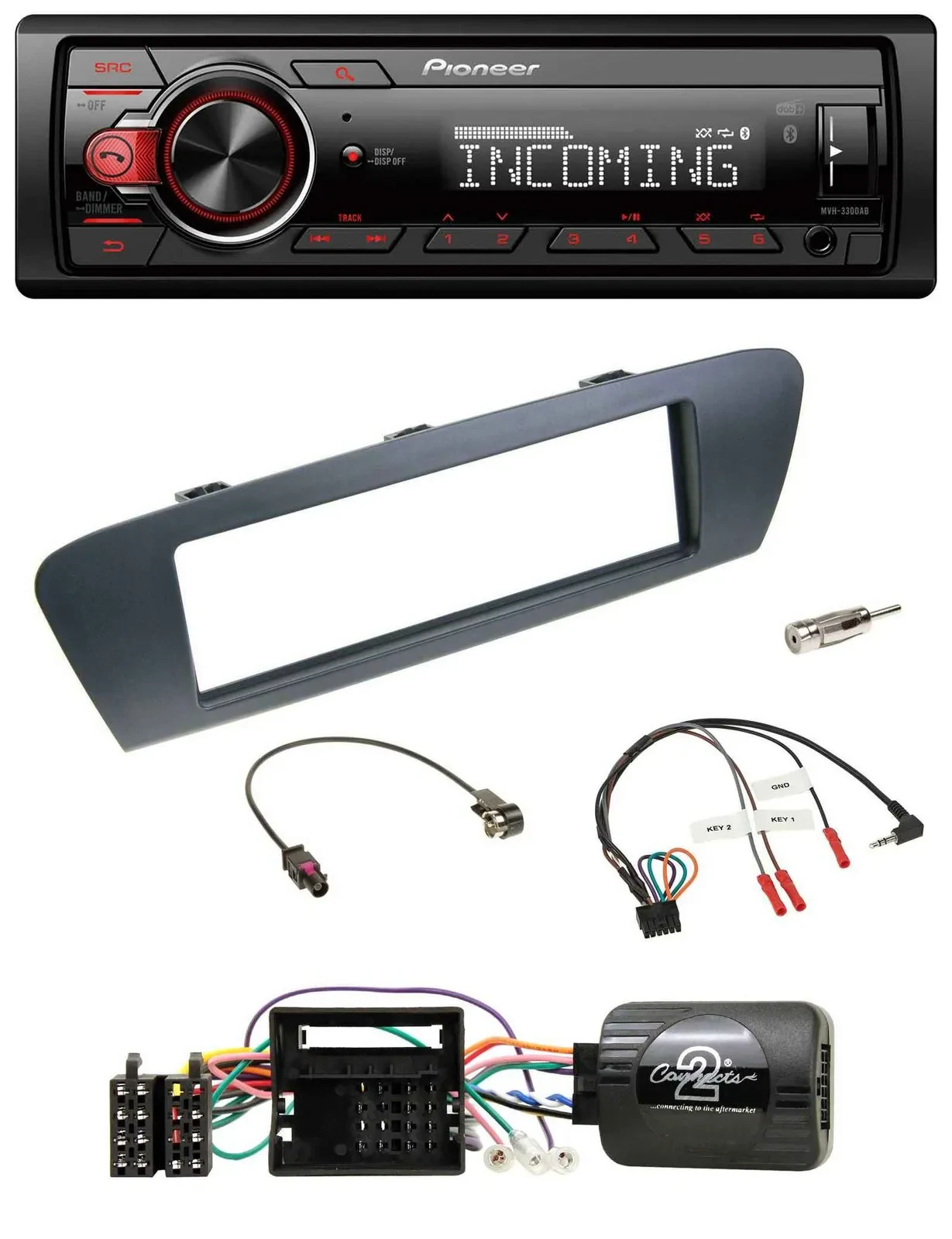 Pioneer Bluetooth USB DAB Lenkrad Autoradio für Renault Grand Scenic Scenic ab 2