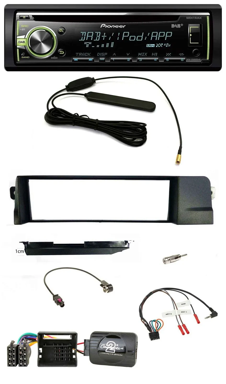 Автомагнитола для BMW 3 Series E46 Pioneer MP3 USB CD DAB, поддержка управления на руле, 2001–2007
