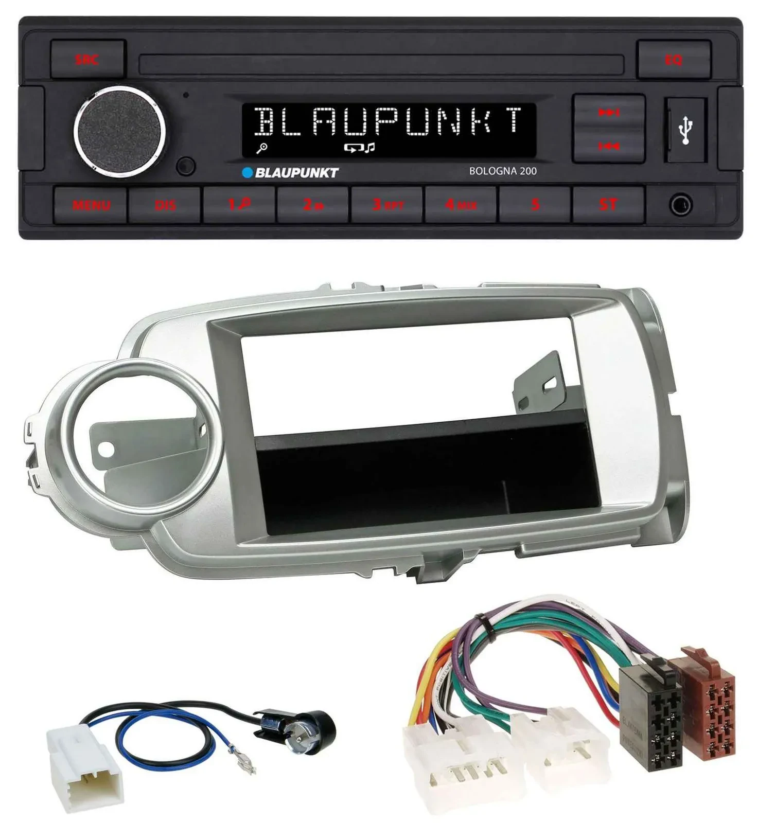 Blaupunkt MP3 AUX USB 1DIN Autoradio für Toyota Yaris (11-14) - silber