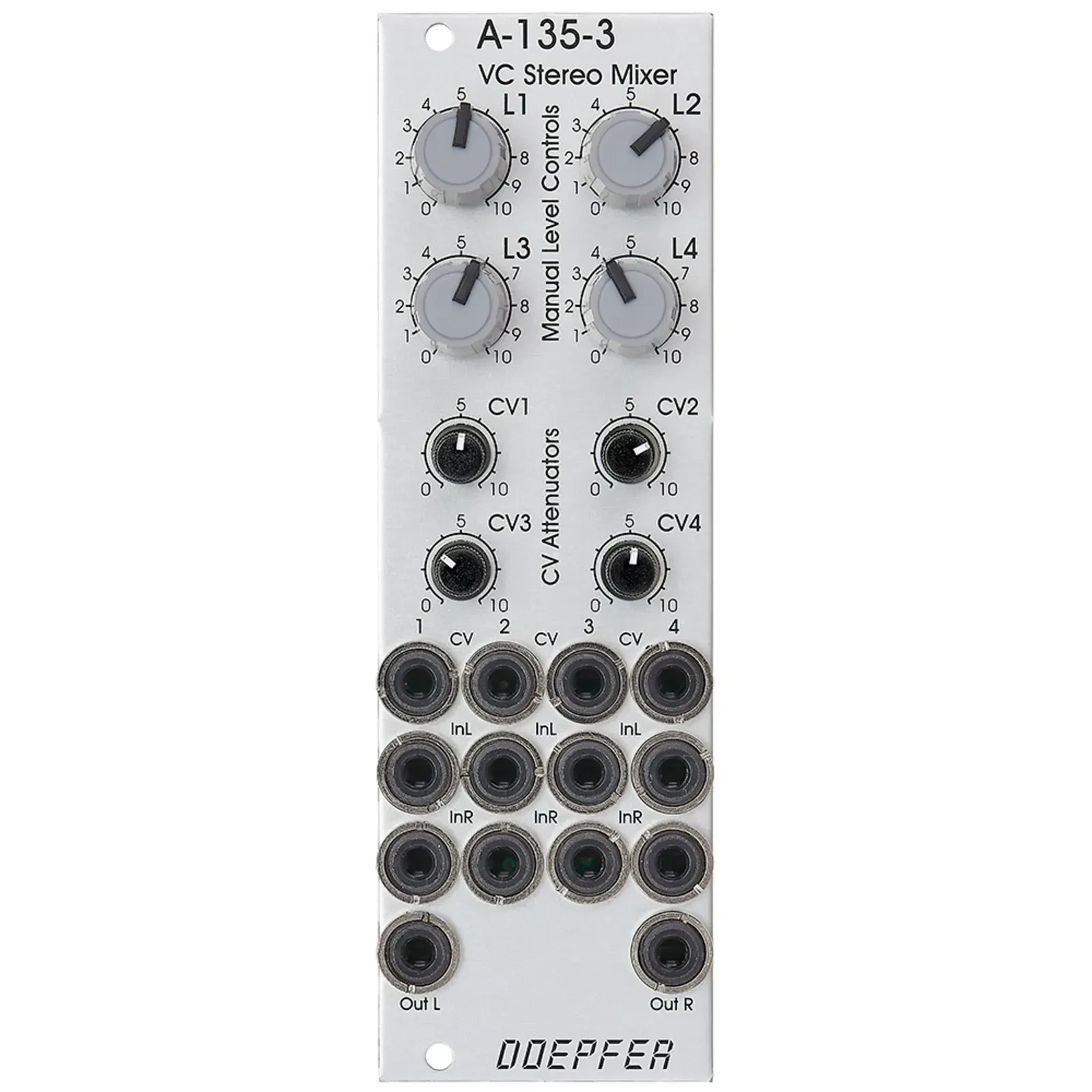 Модульный студийный синтезатор Doepfer A-135-3 VC Stereo Mixer