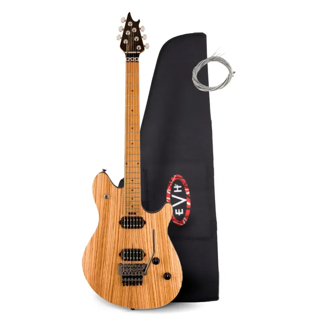 EVH Wolfgang WG Zebrawood Electric Guitar Natural with Bag and Strings