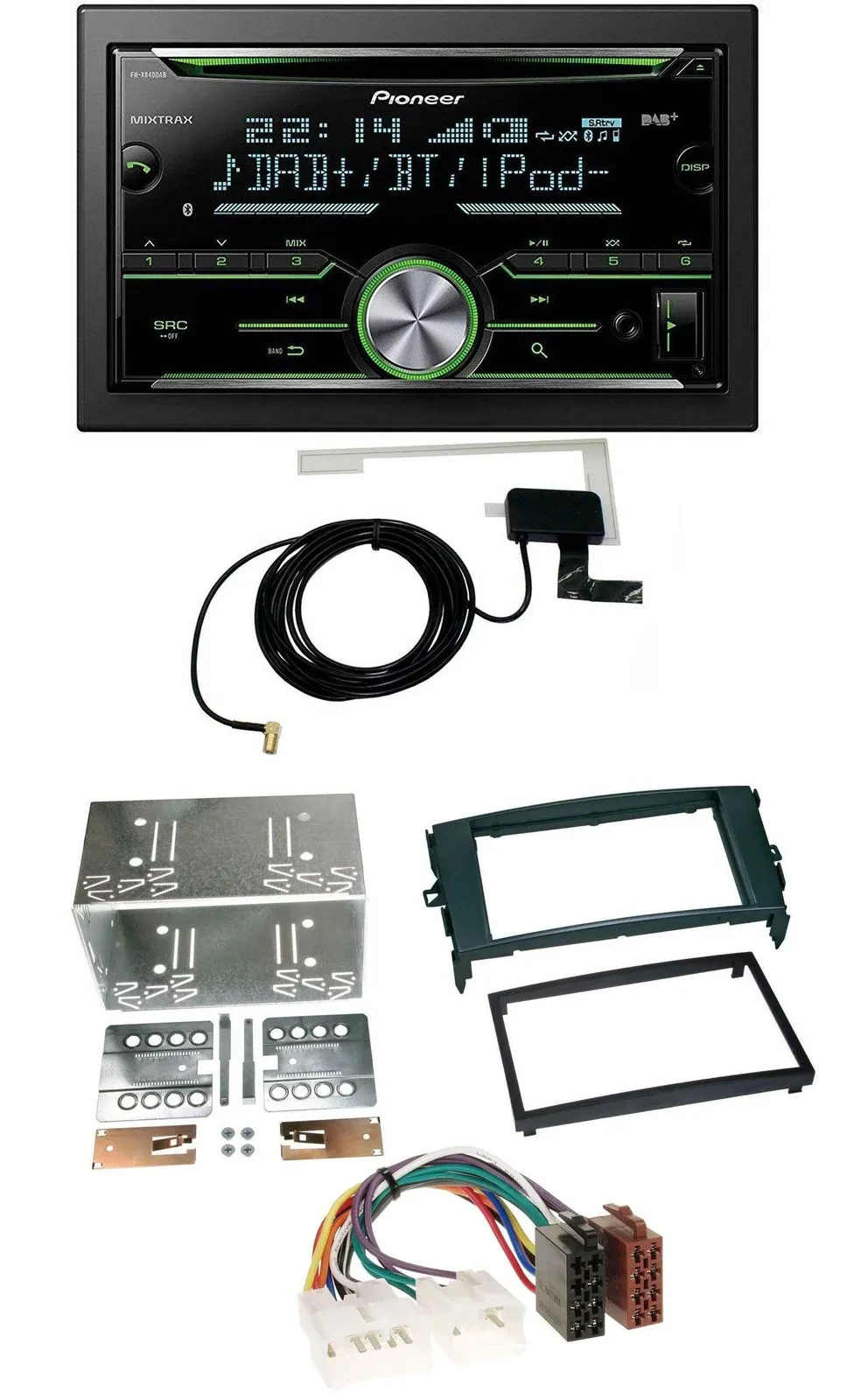 Автомагнитола Pioneer 2-DIN, CD/USB/MP3, Bluetooth, DAB, для Toyota Auris 2007–2012, черный