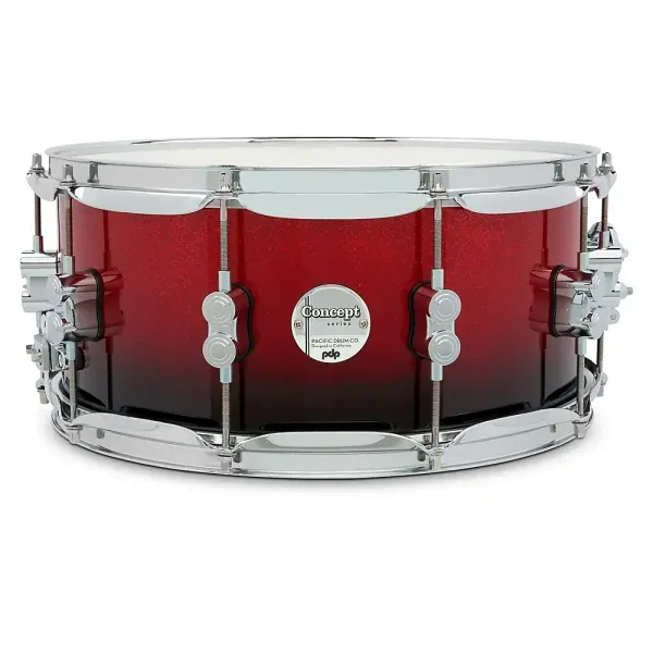 PDP Concept Maple Snare Drum w/Chrome Hardware 14 x 6.5 in. Red to Black Fade